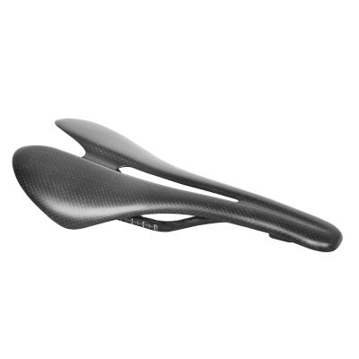 China Rural Full 3K Carbon Fiber Seats MTB Road Bike Saddle Bicycle Seat Oval Rail Saddle Black for sale