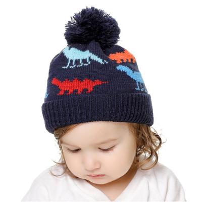 China COMMON 2021 hot sale knit hat kid knitted beanie winter hat fashion baby knitted pom beanie for sale