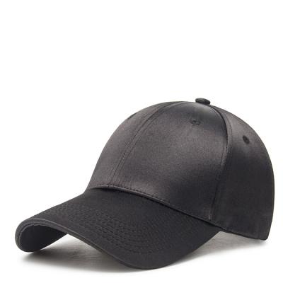 China COMMON Wholesale Unstructured Baseball Cap 6 Panel Plain Dad Hat Smooth Satin Hat for sale