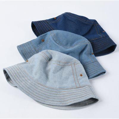 China Picture custom washed denim bucket hat lattice bucket hat for sale