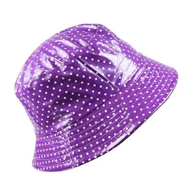 China Waterproof Image Women Packable Lady Polyester Bucket Rain Hat Bucket Hat for sale