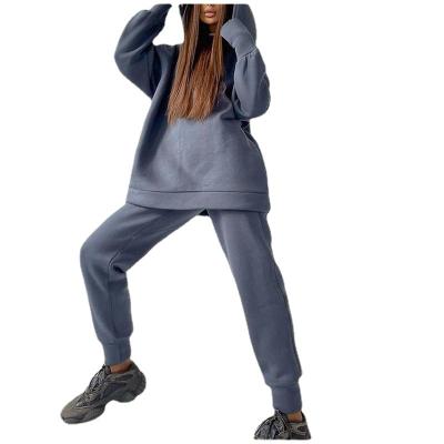 China New Arrival Anti-UV Thick Fleece Long Sleeves Sweatpants And Hoodie Jogger Set Women Two Piece Set Clothing for sale