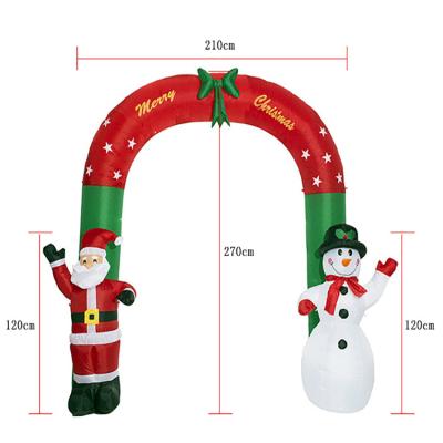 China Christmas Outdoor Large Led Light Inflatable Arch Gift Festival Event Party Decoration 2.7m Entrance Gate for sale