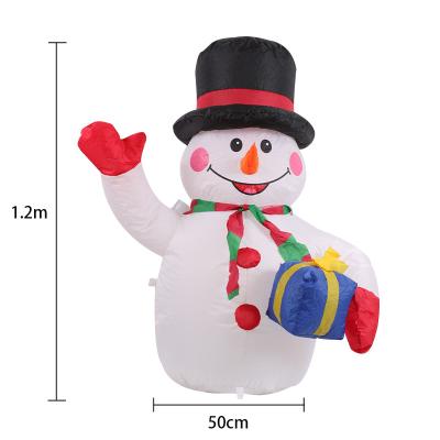 China Chirstmas Decor 1.2m Inflatable Christmas Santa Outdoor Inflatable Christmas Snowman for sale