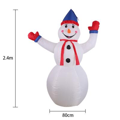 China Xmas Inflatable Snowman Gift 2.4m Outdoor LED Inflatable for sale