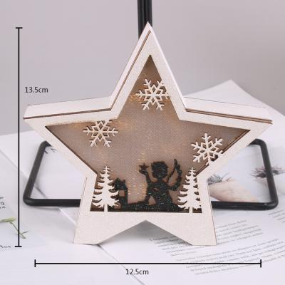 China Europe Best Selling Wooden Christmas Led Lamp Wooden Christmas Ornaments for sale