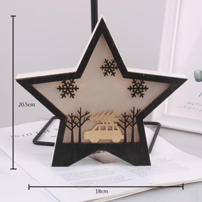 China Europe Premium Christmas Ornaments Led Light Wood Christmas Wooden Christmas Decoration for sale