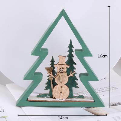 China Hot Sale Europe Wooden Christmas Decoration Pendant Crafts Creative Home Decoration Christmas Tree Pendant for sale