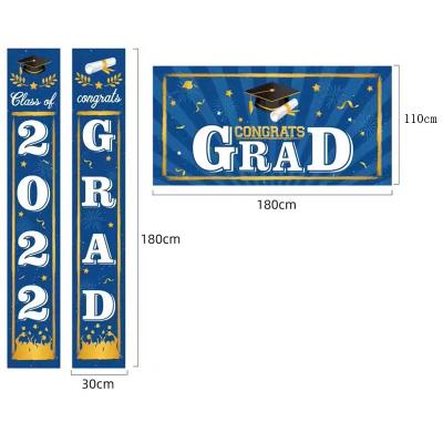 China 2022 Graduation Party Backdrop Banner Graduation Decorations Backdrop Porch Sign Banners Welcome Hanging Day Decoration for Home Party Wall Door for sale