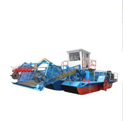 China Full Hydraulic River Cleaning Machine Automatic Water Weed Harvester With Paddle Wheel for sale