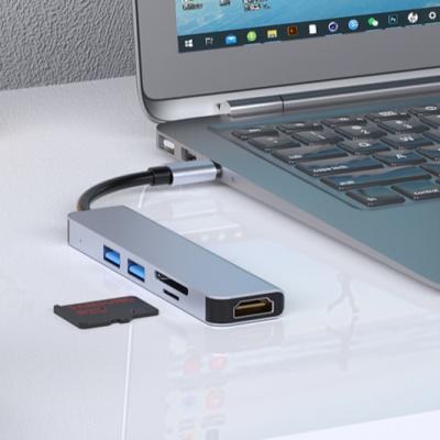 China For MacBook Laptop 5 In 1 Usb C Adapter Hub With PD Charging Usb 3.0 For Macbook Pro Usb C Hub for sale