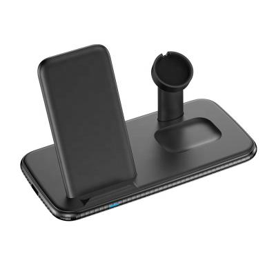 China MOBILE PHONE OEM Fast Charger 3 In1 Qi Wireless Charger Stand With Pad For AirPods for sale