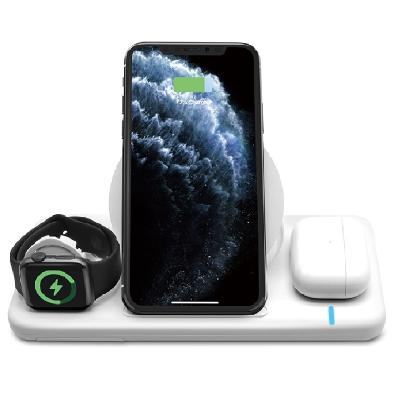 China For Mobile Phone/Watch/Headset 3 in 1 Phone Holder Watch Fast Wireless Charging 15w Wireless Charger for Iphone for Airpods for sale