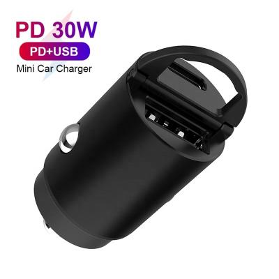 China 30W Car Charger Adapter Mini Fast Car Usb C Dual Port QC 3.0 Quick Usb Charger For Car for sale