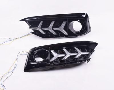 China ABS+PC 1 Set For Ho Civic 2019 10th 2020 NES 2020 LED Daytime Running Light Yellow Daylight Turn Signal Lamp Daytime Styling for sale