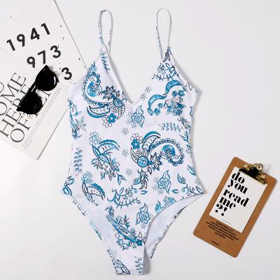 China Breathable Custom Women One Piece Bikini White Swimwear Digital Printing One Piece Brazilian Sexy Bikinis for sale