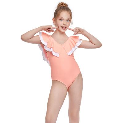 China Custom Made High Quality Breathable Pool Ruffles Summer Kids Swimwear Beach Baby One Piece Swimsuit for sale