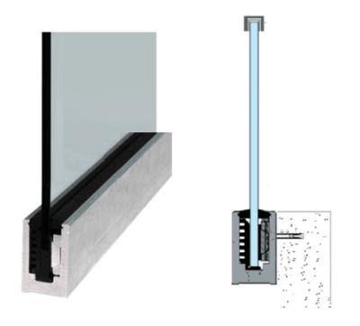 Китай Single Balcony Or Stairs Use Channel Glass Enclosure Aluminum Clamp Hot Sale U Type продается