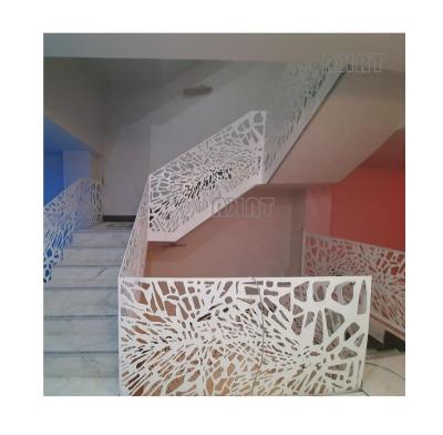 China Modern Fashion 3D Steel Railing Mono Straight Railing Indoor&outdoor Balcony Wrought Iron Grill Staircase Staircase for sale