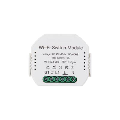 China Normal switch and smart switch independently operate Tuya APP smart 10A wifi in wall touch smart lamp switch module works with Alexa Google Home 1/2 way Te koop