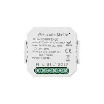 China 2020 Newest Mini Dual Dual Band Wifi Dual Band Wall Controlled Switch Module For Wall Switch Work With Tuya Smart Te koop