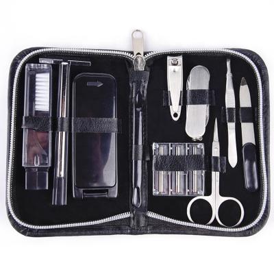 China Modern High Quality Black Manicure Set Men Stainless Steel Manicure Kit For Men's Gift for sale