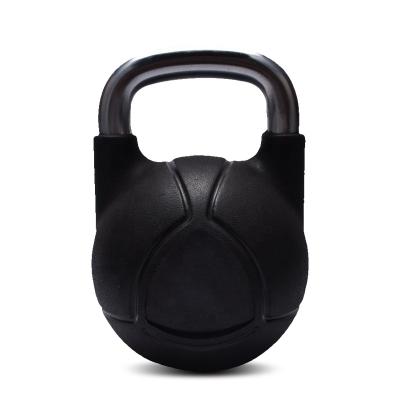 China Universal Hot Life Black Competition Logo Custom PU Kettlebell for sale