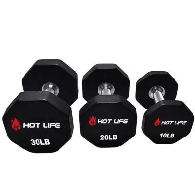 China Universal Hot Life Custom Cheap Dumbbells Set Gym Weight Equipment Fitness Equipment Wholesale CPU Round Head Online Urethane Dumbbell for sale