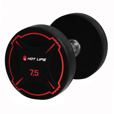 China Hot Buy Eco-friendly Cheap Dumbbell Life Dumbbell Set Online Gym Weights Equipment Custom Wholesale Round Master Fitness Dumbbell TPU for sale