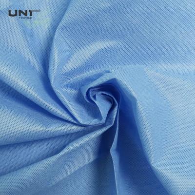 China SMS Waterproof Blue Waterproof Pill Anti Spunbond Antistatic Breathable Meltblown For Working Hygiene Suit for sale