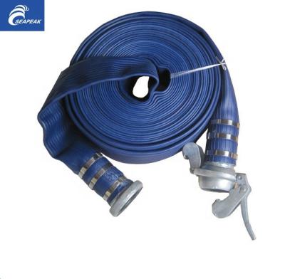 China Abrasion-resistant PVC layflat water hose for sale