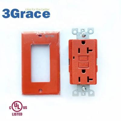 China Easy installation 125V 20A hospital gfci orange electrical outlet for sale