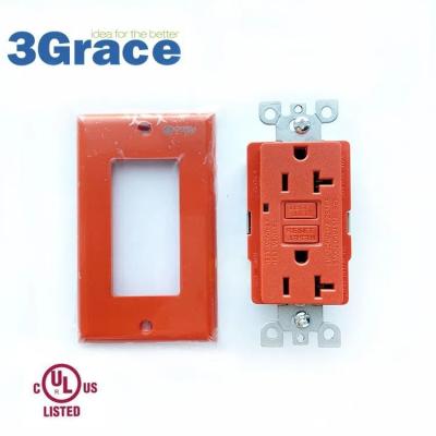 China Easy Installation 110V 20A Red Duplex GFI Receptacle For Hospital for sale