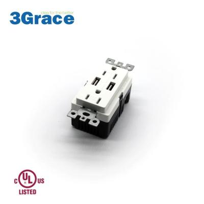 China Easy Installation Duplex 2.1 Amp USB Receptacle For IPAD Charging for sale