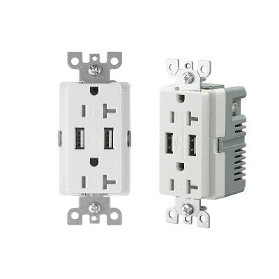 China 125V 20A Residential/General Purpose Duplex Receptacle with 4.2A USB Ports Output for sale