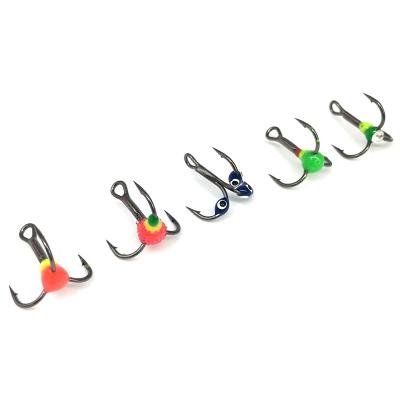 China Ice Fishing 8# 10# 12#Fishing Hook Winter Ice Fishing High Carbon Steel Triple Hook Three-jaw Hook Tackle Tool Fishing LureAccessories for sale