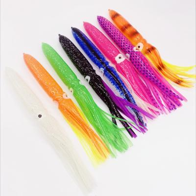 China PVC 22cm Bulb Luminous Squid Lure Fishing Lures Big Game Squid Soft Edges Tuna Fishing Lure Tuna Fishing Trolling Building Bait for sale