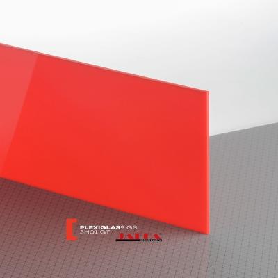 China Plexiglás vermelho Folhas de acrílico de plexiglás personalizadas Alta resistência ao impacto à venda