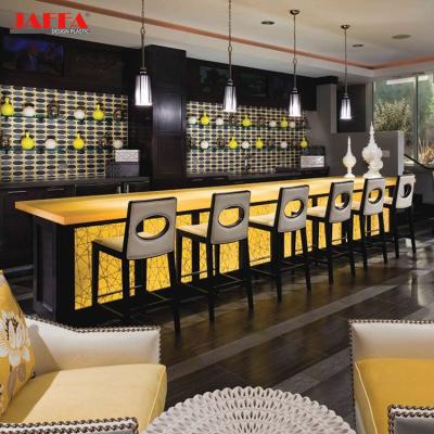 China Custom Luminous Plexiglass Bar Counter Custom Resin Glass Reception Bar for sale