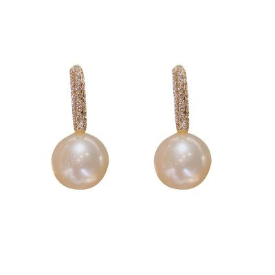 China Nickel-Free Lead-Free DL1A31 New pearl earrings with a minimalist temperament pendant, high cold earrings, and small earrings for sale