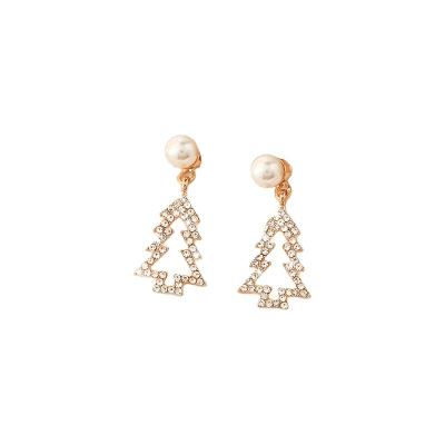 China Nickel-Free Lead-Free DL1A21 Earrings, earrings, silver needles, fashionable pearls, Christmas tree earrings, geometric letters, diamond earrings for sale