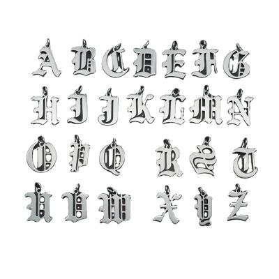 China Environmental Friendly 00K02 Stainless Steel Cuban Alphabet Charms DIY Initials From A-Z letter Pendant Charms For Jewelry Making Accessories for sale