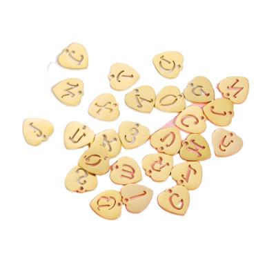 China Environmental Friendly 00K06 Stainless Steel Heart Alphabet Charms DIY Initials From A to Z letter Pendant Charms Birthstone For Jewelry Accessories for sale