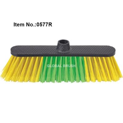 China Soft Fiber HQ0577R Doha Market With PVC Coated Wooden Stick Cheapest Plastic Broom for sale