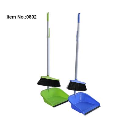 China HQ0802 Floor Cleaner With Long Iron Handle Plastic Dustpan With Broom Set for sale