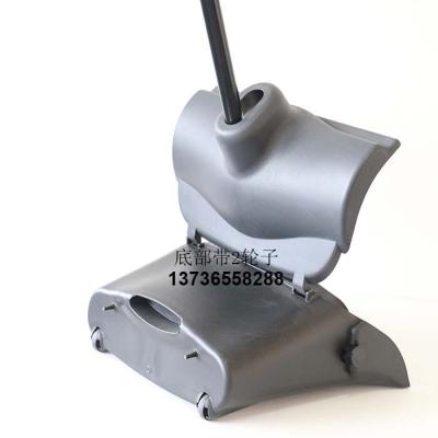 China Pro Series Self-Opening And Closing Commercial Executive Lid HQ7006 Lid Dustpan With Long Handle Black for sale