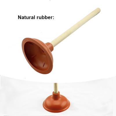 China HQ2212-B Sustainable With Stick Wood Nature Force Rubber Cup Toilet Plunger for sale