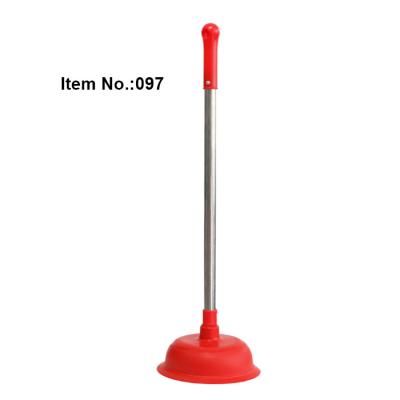 China HQ097 16.5cm Sustainable Diameter With Stainless Steel Handle PVC Toilet Plunger for sale