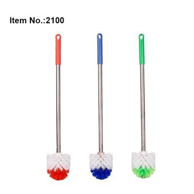 China HQ2100 Sustainable Round Shape Stainless Steel Handle Plastic Toilet Brush for sale