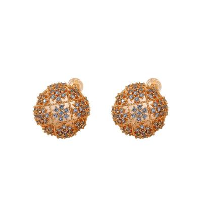 China Vintage Micro inlaid zircon hollow flower earrings luxury exquisite  fashion Women  earrings for sale